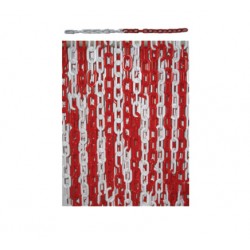 Koni/Delinatör/Dikme Aksesuarları 128 A kırmızı beyaz plastik zincir-25m